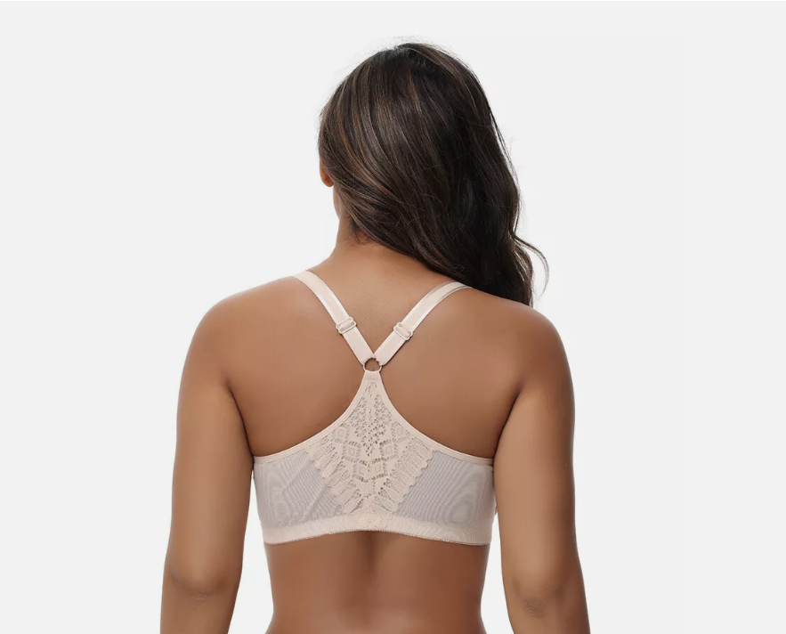Plus Size Women Bra sheers Gather Comfort Shaping Beauty Back Lace Full Cup C-G