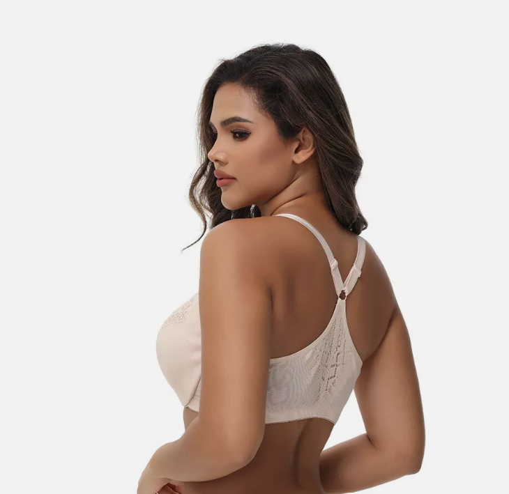 Plus Size Women Bra sheers Gather Comfort Shaping Beauty Back Lace Full Cup C-G