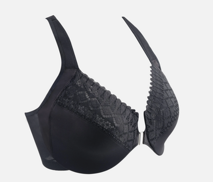 Plus Size Women Bra sheers Gather Comfort Shaping Beauty Back Lace Full Cup C-G
